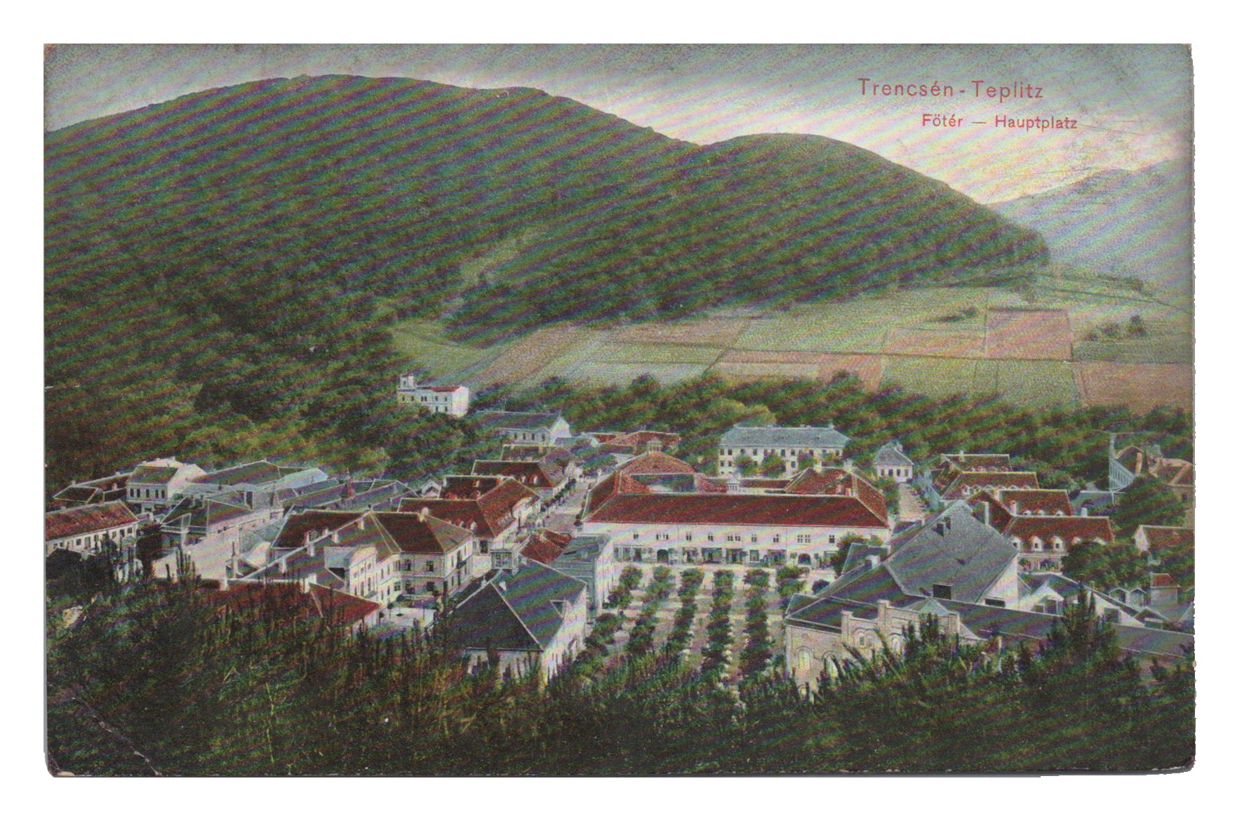 Trenčianske Teplice námestie - Trencsén Teplitz főtér