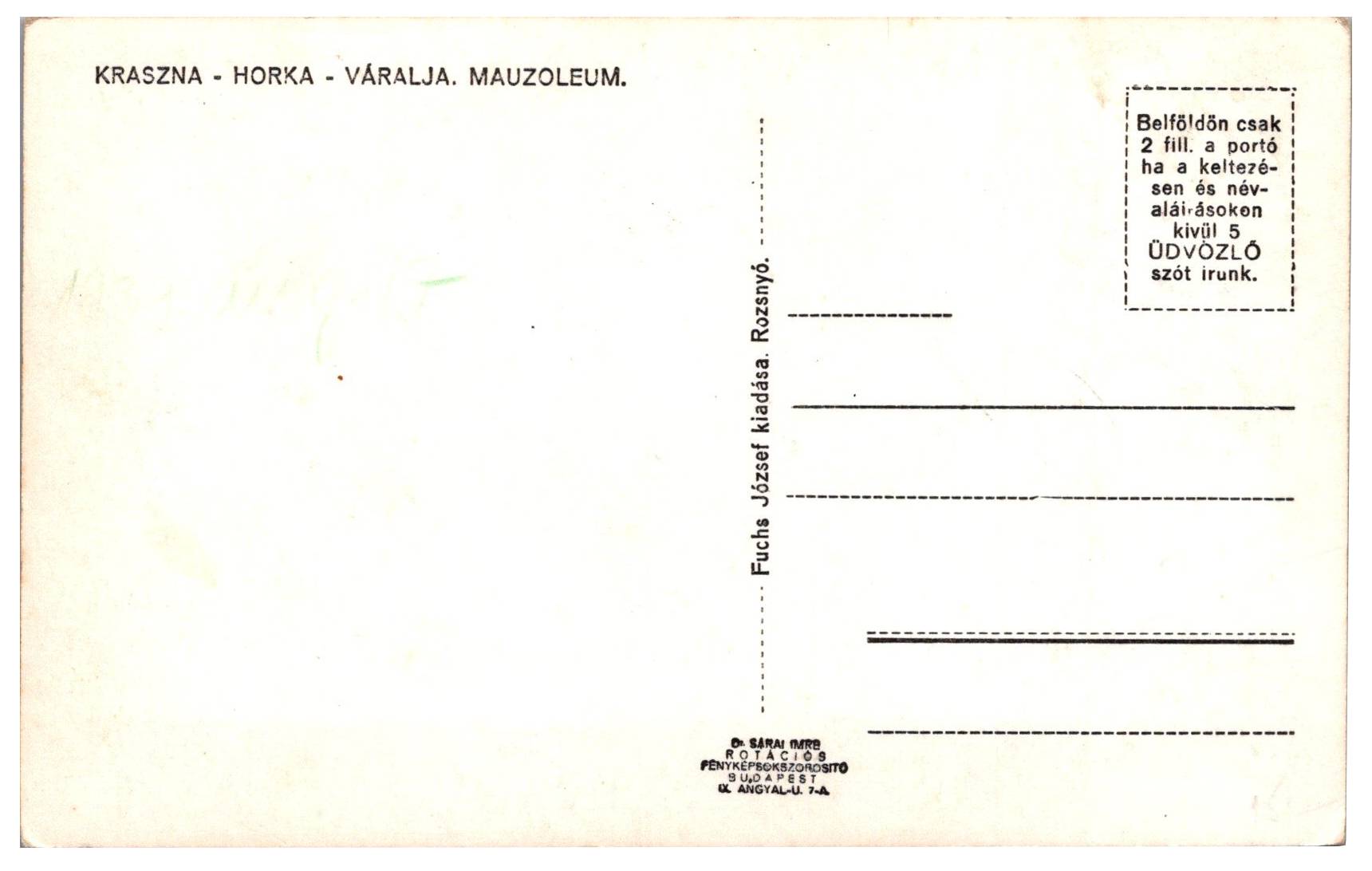 Krásnohorské Podhradie - Mauzóleum